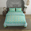 Aquamarine Printed Cotton Bedding Set